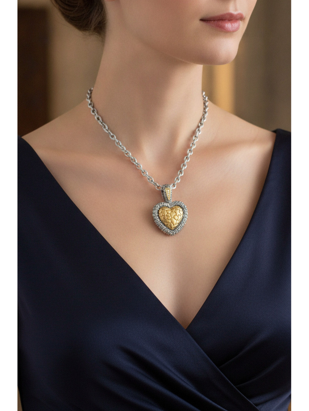 Philip Andre 18K Gold & Sterling Silver Diamond Heart Enhancer